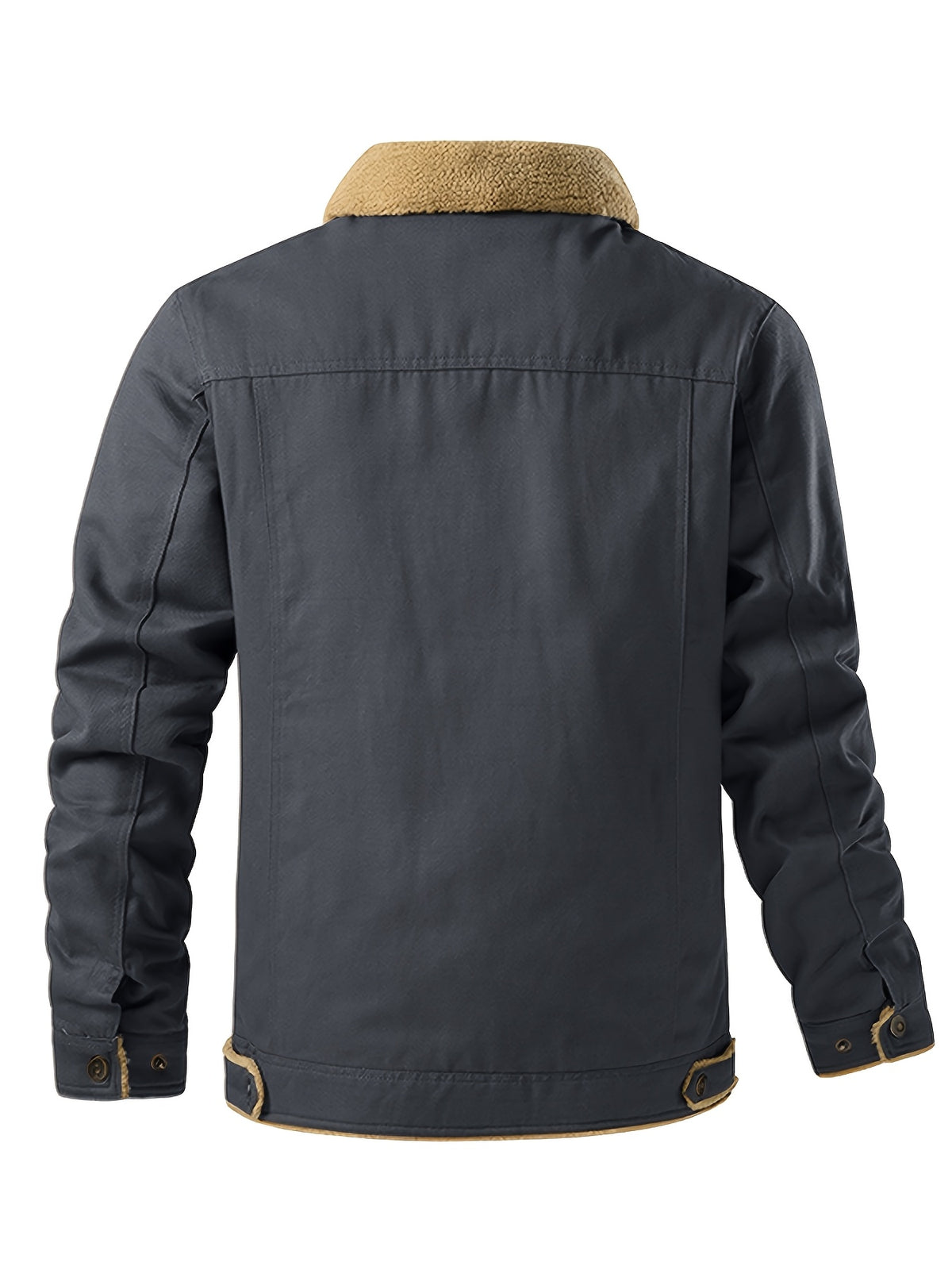 Men'S Solid Color Commuter Outdoor Fleece Jacket - Dark Gray