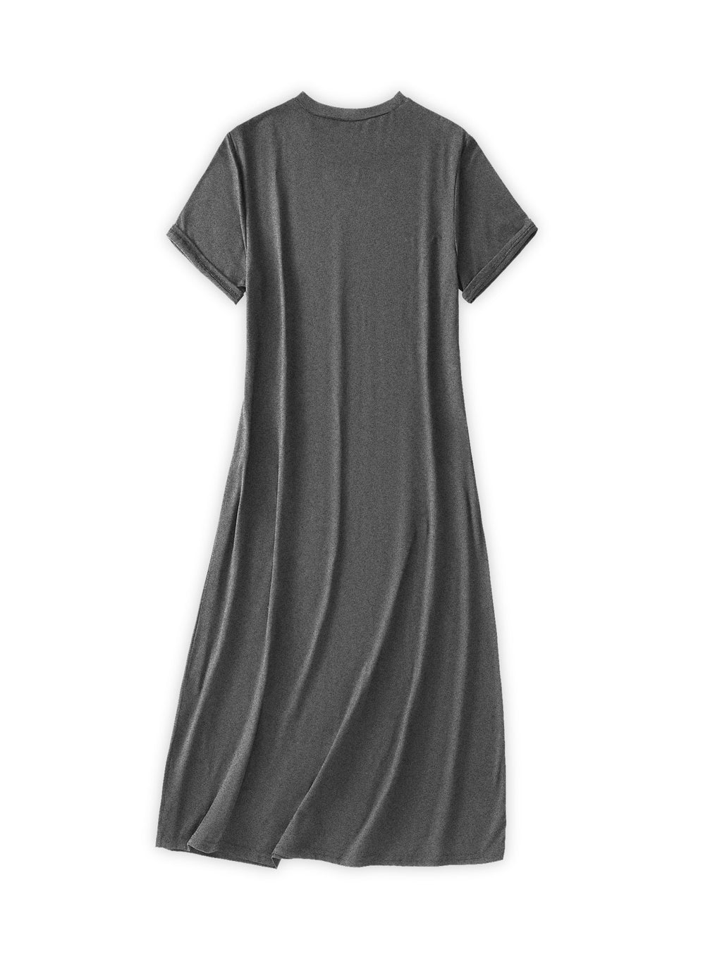 Women's Fashionable Dress, Elegant Casual Dress with Parisian Letter Print, Round Neck Short Sleeved Dress, Vacation Style, Summer Breathable Beach Dress, Suitable for Outdoor and Daily Wear, Wome - Dark Gray