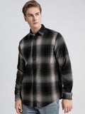 Flannel Plaid Shirt - Gray-black