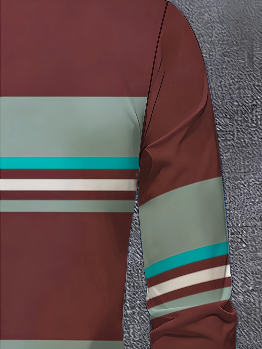 Men'S Color-Block Striped Long Sleeve Shirt, Casual Patchwork Design Fashion Men'S Top - Mixed Color 4