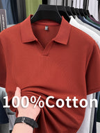 [Pearson OBM] Summer New Men'S Short Sleeve Polo Shirt, Lapel Easy Business Casual Premium Breathable Short Sleeve T-Shirt, Men'S Wear, Hongyang - Red