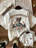Women's Rock 'n' Roll Motherhood Graphic T-Shirt - Edgy "Some Days I'm a Rock Star" Design with Floral Roses & Lightning Bolts, Short Sleeve Round Neck Casual Summer Tee, Machine Washable, Mother's Day T-shirt, Everyday Comfort, Trendy Top, Elegant - White