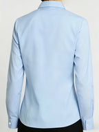 Small Floral Print, Exquisite and Elegant Versatile Top for Daily Office Wear, French-style Gentle and Soft Long-sleeve Women's Blouse for Commuting - Blue
