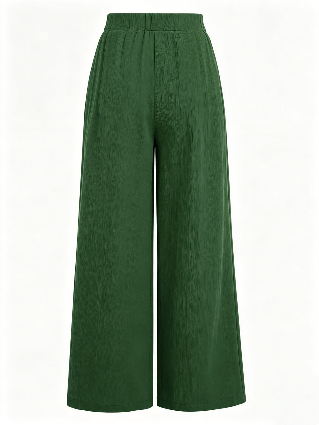 Summer High-Waisted Wide-Leg Pants for Women, High-Quality Draped Loose Straight-Leg Trousers, Casual Pants, Thin Style + Talan - Green
