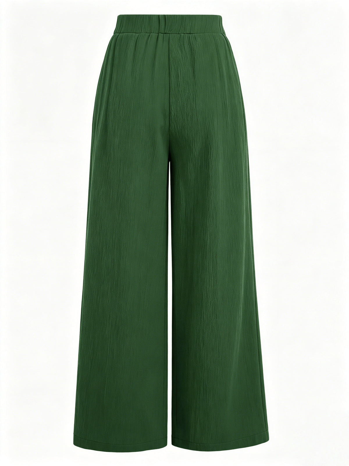 Summer High-Waisted Wide-Leg Pants for Women, High-Quality Draped Loose Straight-Leg Trousers, Casual Pants, Thin Style + Talan - Green