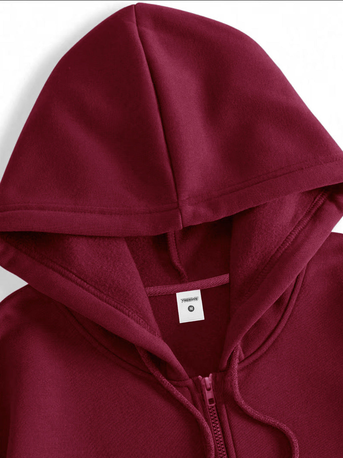 Black Metal Thorns Print Zipper Hooded Cardigan Sweatshirt - Red