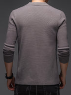 [Starry Prosperity] Men'S Solid Color Cardigan Long Sleeve Casual Knit Blazer for Fall/Winter - Coffee Color