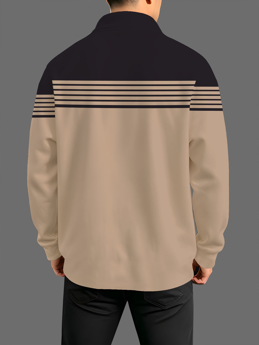 Men's Half-Zip Sweatshirt, Spring/Autumn Trendy Versatile Long-Sleeve Top, Men's Half-Zip Long-Sleeve Sweatshirt - Mixed colors