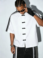 Men's Casual Street Trendy Short Sleeved Shirt - White