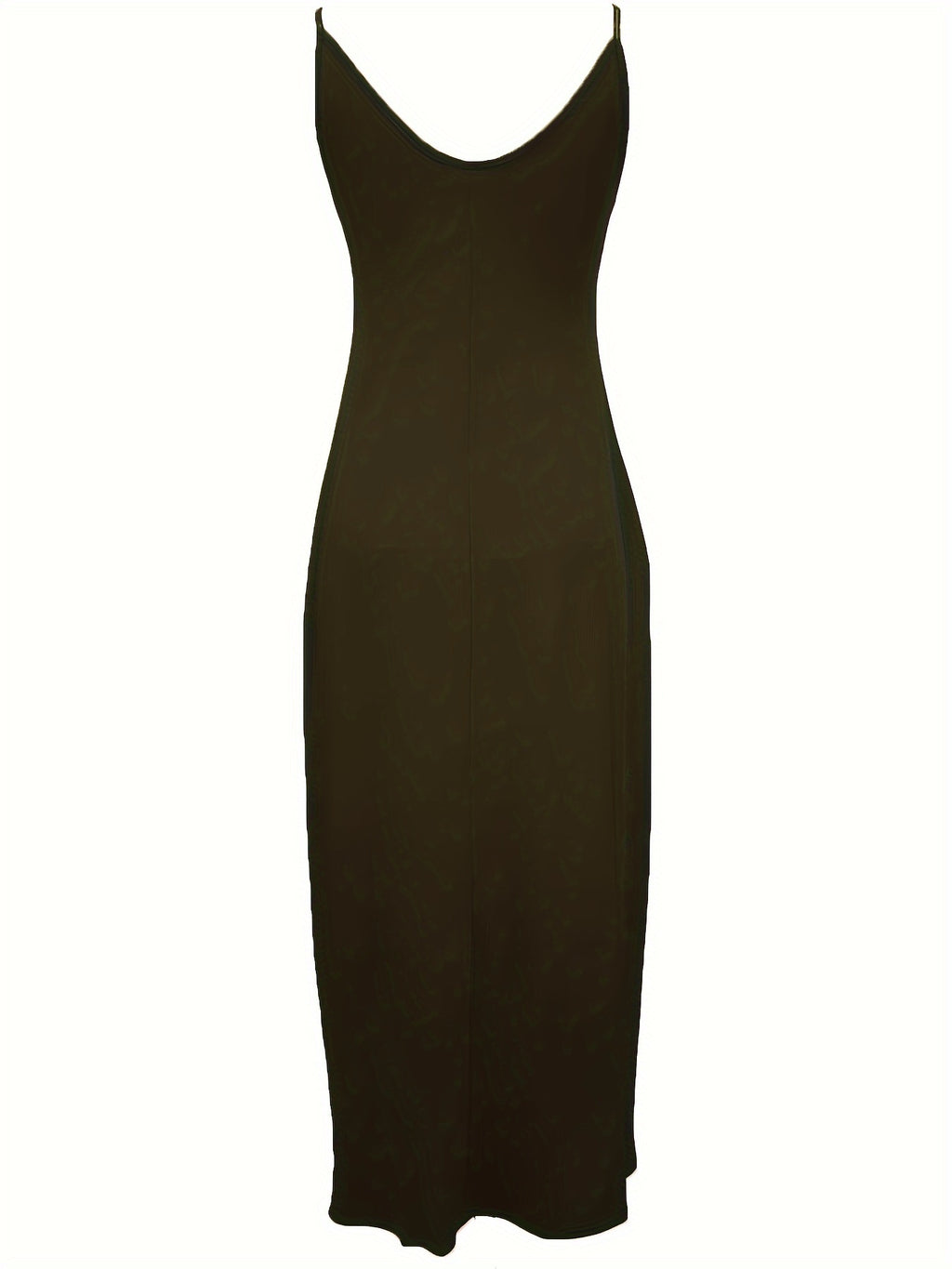 Oriented to European And American Foreign Trade Cross-Border New Women'S Long Dress, Slim And A-Line Solid Color Pattern Suspender Dress - fern green