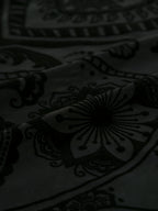 Young Y2K Sheer Floral Print Crew Neck Short Sleeve Rompe - Black