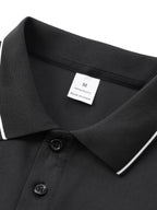 3pcs Men's Long-Sleeve Polo Shirt Set, Golf Business Casual Sport Lapel Top, Multiple Colors Available, Spring/Autumn Base Layer, Solid Color Simple Style, Breathable, Wrinkle-Resistant, and Easy-Care Top - Black - Wine Red - Army Green