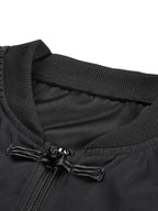 Men'S Easy Solid Color Classic Version Jacket Light And Thin Jacket, Comfortable Upper Body, New Chinese National Style Tang Suit, China-Chic, Versatile Casual Wear, Matching Coat - Black