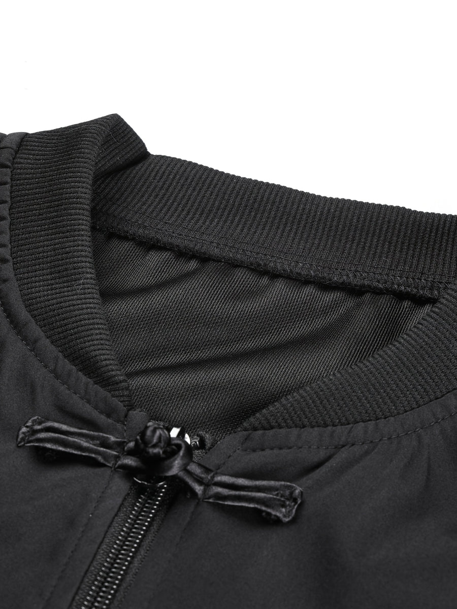 Men'S Easy Solid Color Classic Version Jacket Light And Thin Jacket, Comfortable Upper Body, New Chinese National Style Tang Suit, China-Chic, Versatile Casual Wear, Matching Coat - Black