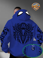 Warner Authorized Unisex Autumn Winter Hooded Sweatshirt, Suitable for Dark Gothic Enthusiasts, Street Fashion Players, Campus Daily Outings, Casual Shopping, Couple And Best Friend Trendy Wear - Blue