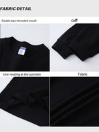 New Spring And Autumn Oversized Long-Sleeve T-Shirt for Men, Featuring a Trendy Print, Made of Heavy, Perfect for Casual Outdoor Sports - Black