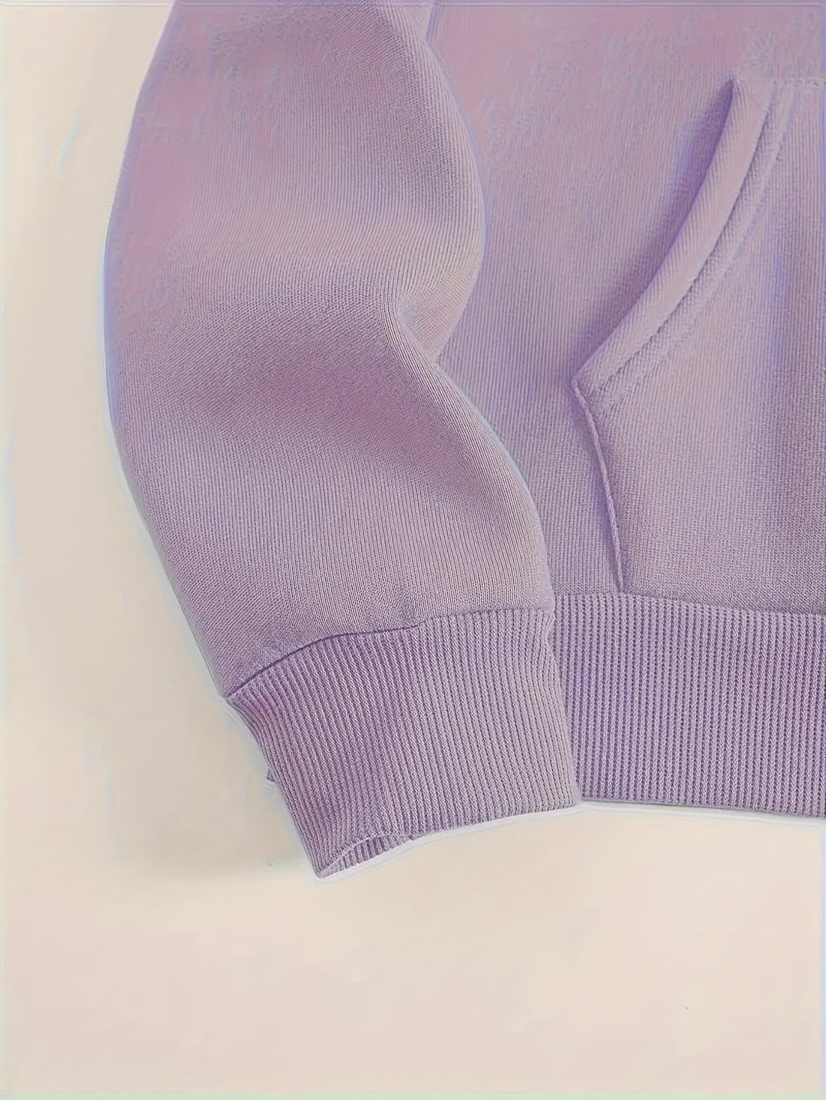 Hoodie Set with Black Triangle Pattern Letter Print Standard Round Neck - Purple