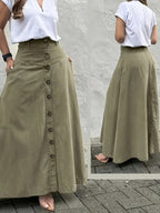 New Spring And Summer Fashion Work-Style A-Line Skirt with a Flattering Design, Versatile And Stylish - Army Green
