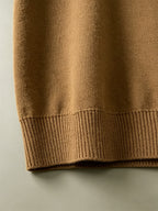 Men'S Round Neck Short Sleeve Knit Sweater English Casual Base Layer Top - 【Brown】
