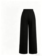 Summer High-Waisted Wide-Leg Pants for Women, High-Quality Draped Loose Straight-Leg Trousers, Casual Pants, Thin Style + Talan - Black