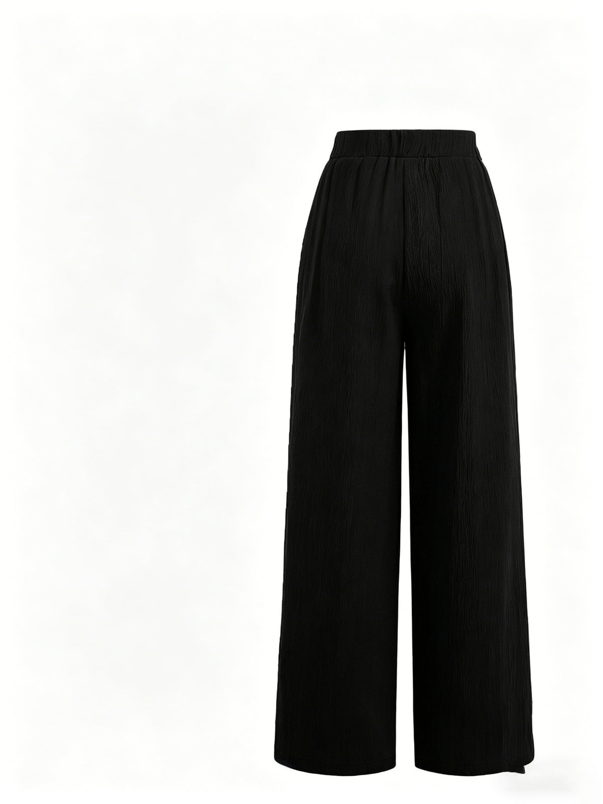 Summer High-Waisted Wide-Leg Pants for Women, High-Quality Draped Loose Straight-Leg Trousers, Casual Pants, Thin Style + Talan - Black