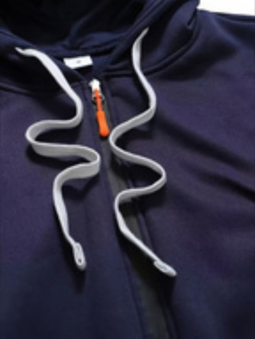 Men'S Basic NY Uppercase Letter Print Cargo Hooded Zipper Cardigan Casual Jacket - Navy Color