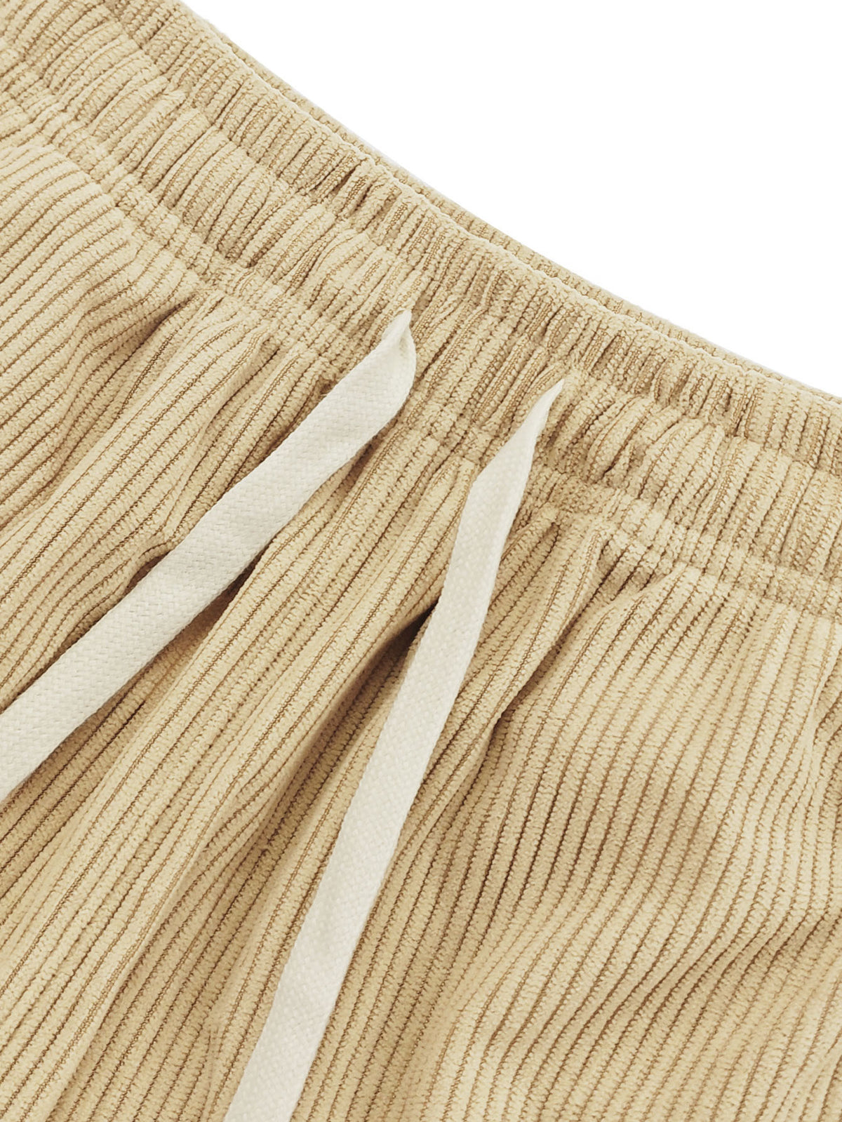 Trendy Fashion Corduroy Straight-Leg Women'S Pants, Elastic Waist with Adjustable Drawstring, Lightweight And Breathable, Suitable for Casual Wear, Outdoor, Outings, Office, Dates, Lunchtime Leisure - Khaki