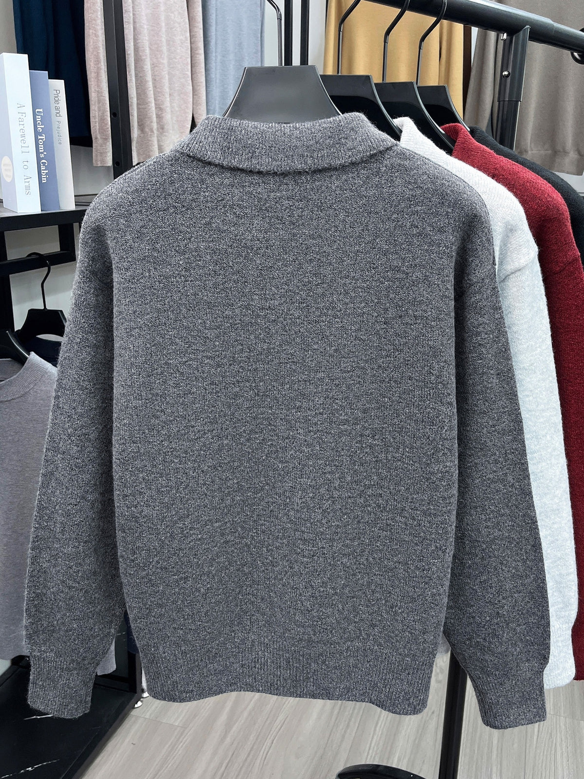 Single-piece Mature Business Men's Polo Shirt, Men's Polo Collar Knit Top, Half-Button Placket Design, Fine and Soft Knitted Texture, Ribbed Cuffs and Hem, Simple Commuting Vintage Style, Suitable for Spring, Autumn, and Winter Wear - Devil Ashes