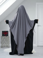 Solid Color Nidaga Prayer Jilbab. The Fabric Is Skin-Friendly And Breathable, Suitable for Women to Wear And Pray Everyday. Robe Abaya (One-Piece Khimar) with Strong Drape, Loose Fit, Ideal for Busy Daily Use Or Prayer - Dark Gray