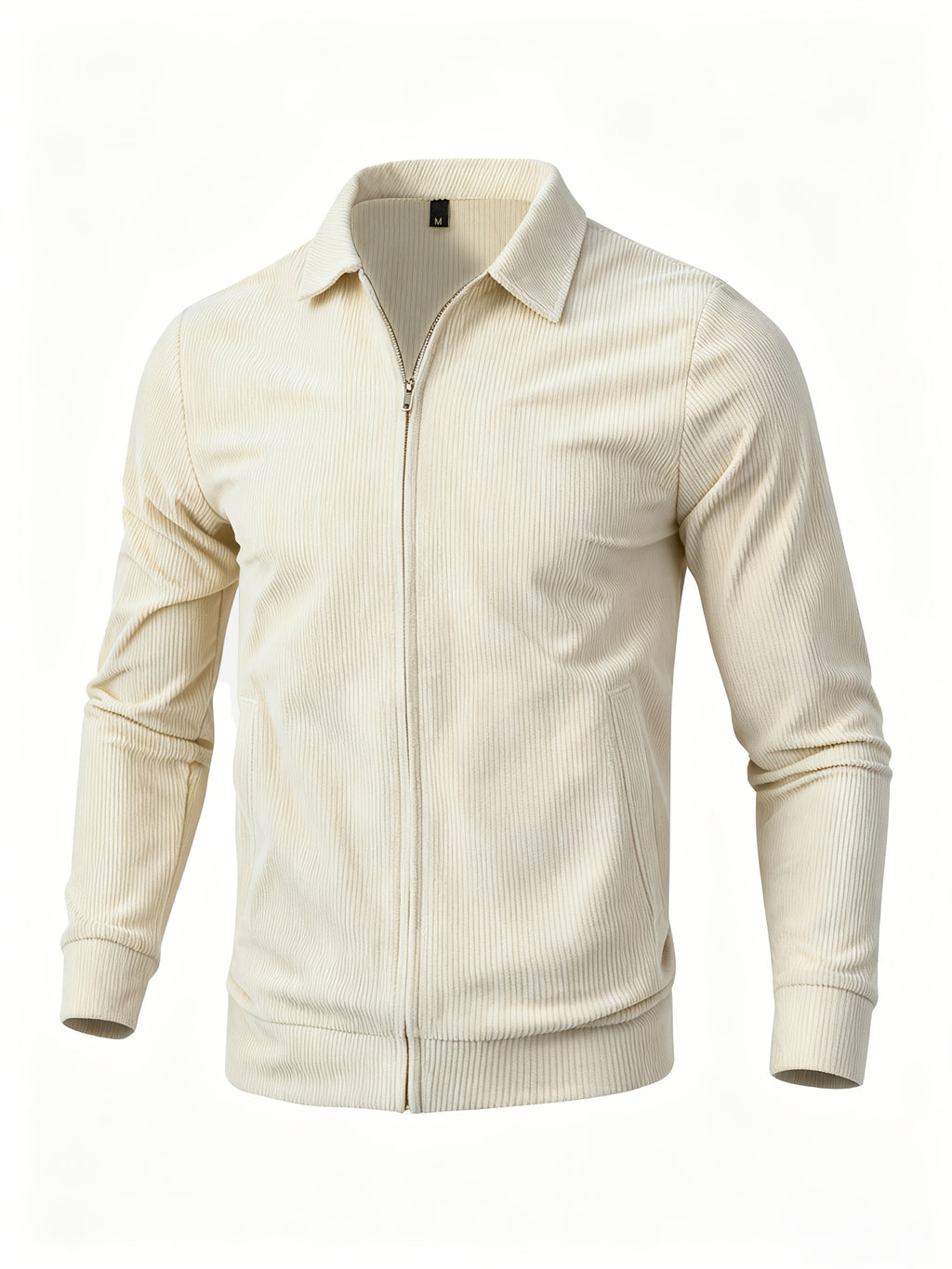 [Pearson OBM] Spring/Autumn New Men'S Solid Color Fashion Corduroy Jacket, Suitable for Outdoor Leisure Activities And Daily Work Commute - Off-white