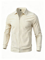[Pearson OBM] Spring/Autumn New Men'S Solid Color Fashion Corduroy Jacket, Suitable for Outdoor Leisure Activities And Daily Work Commute - Off-white