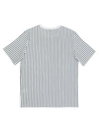 Men'S Casual Comfortable Round Neck Retro Striped Short Sleeve T-Shirt, Fresh Outfit Essential, Premium And Easy, Not Easy 2HLT26, All Season, Pockets, Regular Fit, Multicolor - White Bar