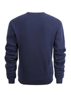 Autumn Winter Men'S Thickened Fleece Round Neck Sweatshirt JEEP Letter Print Loose Long Sleeve Pullover 4 Colors Available Soft Skin-Friendly Daily Commute Inner Outerwear All-Match Warm Casual Base Layer Top - Navy Color