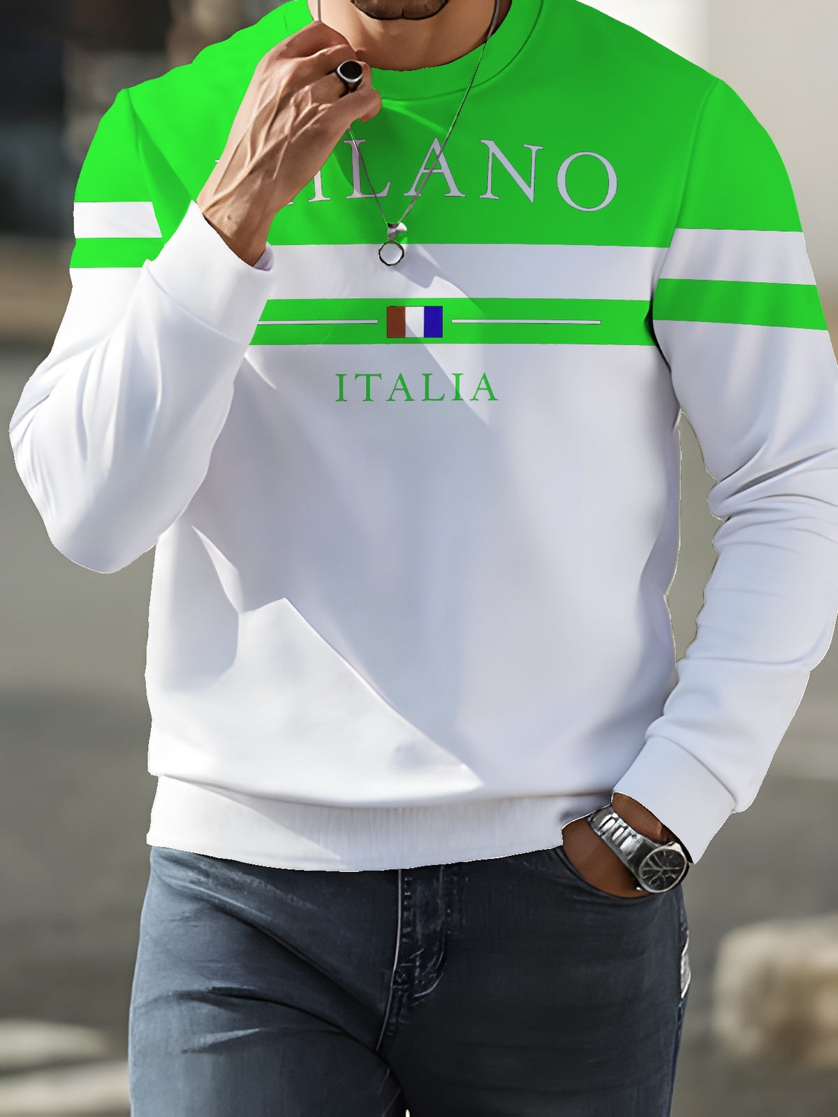 Men's Crew Neck Sweatshirt, New Spring/Autumn Crew Neck Top, Trendy Men's Crew Neck Sweatshirt Winter Clothes for Men - Mixed Color 3