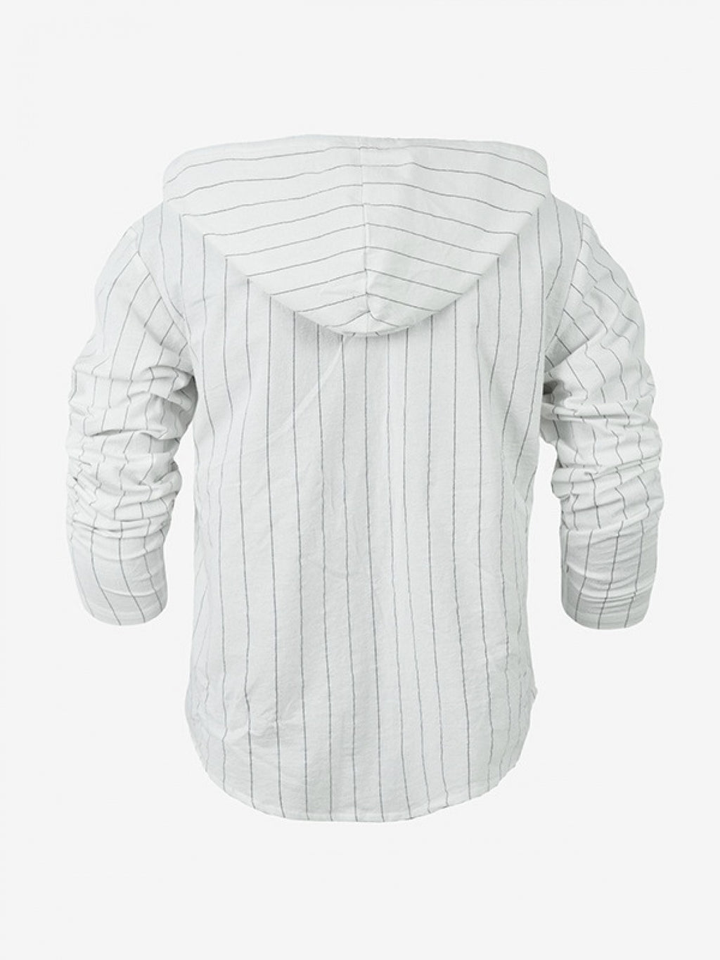 Men's Spring/Autumn Linen Casual Hooded Shirt, American-Style Loose Fit, Effortlessly Stylish, Long-Sleeve Cardigan Design for Easy On/Off, Linen Fabric Is Dry and Breathable, Versatile and Trendy Men's Apparel for Beach Outings - White