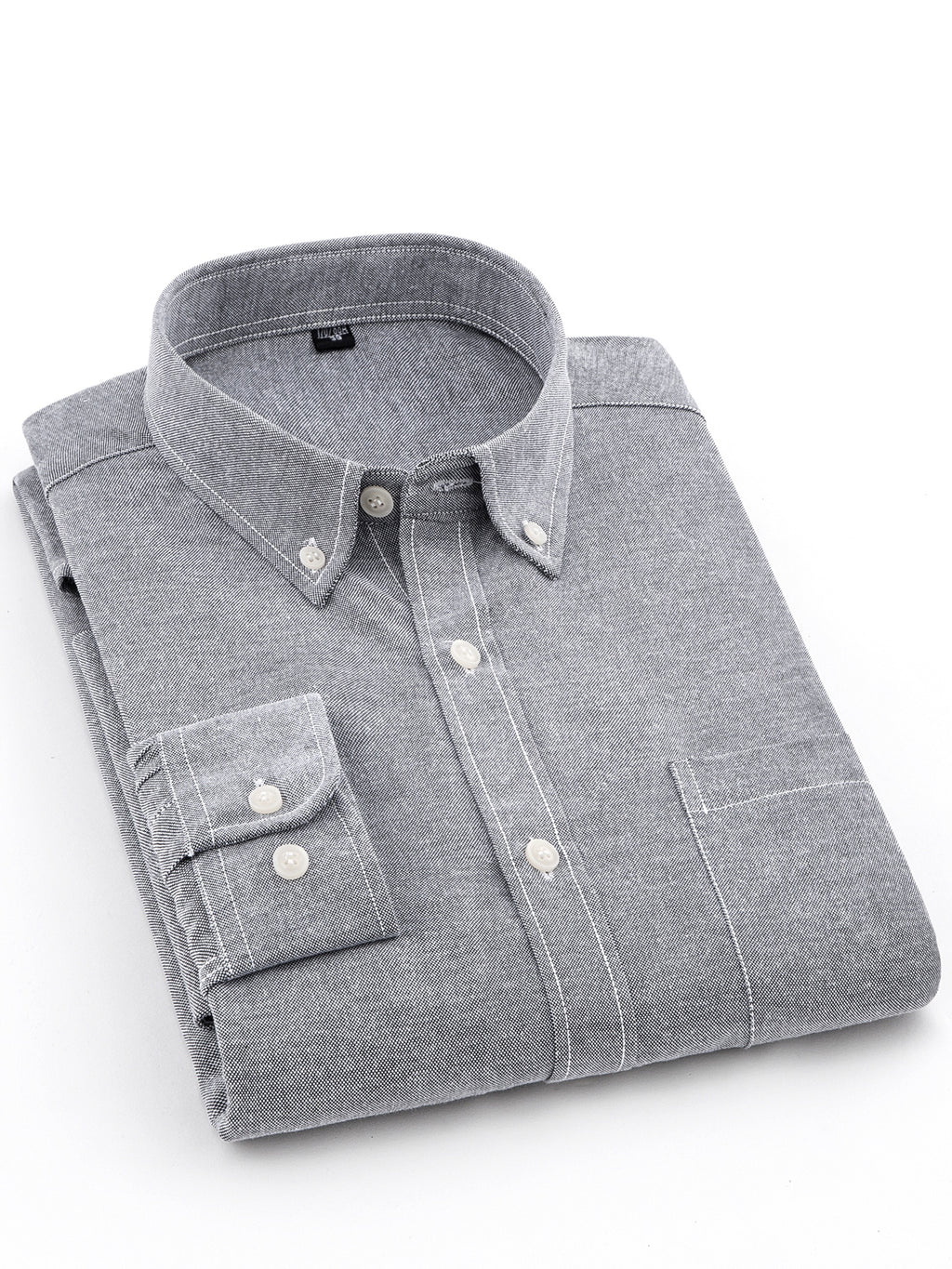 Three-pc Classic Men's Oxford Plain Color Shirts, Simple and Elegant Casual Long-Sleeve Shirts, Available in Multiple Colors for Easy Mix and Match - Gray+black+navy Blue