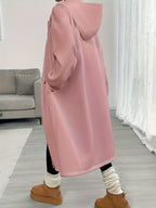 Women's Fashion Color Block Zip-Up Jacket - Peach