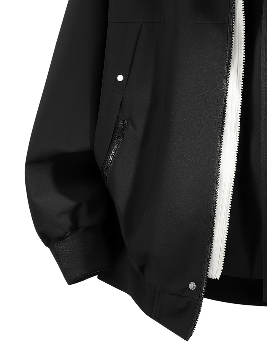 Men'S Hooded Jacket Top, Spring Autumn Outdoor Hiking Jacket Coat, Suitable for Outdoor Leisure Travel Jacket, Best Choice for City Commuting - 2612-Black