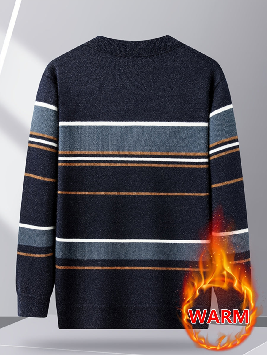 Minimalist Urban Fleece Round Neck Sweater Warm City Casual, Knit - Shangqing