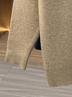 Men's Thickened Lapel Half-Zip Pullover Long-Sleeve Sweater with Ribbed Cuffs and Hem, Autumn/Winter Style, Suitable for Layering or Wearing Alone, Business Casual Style - Camel