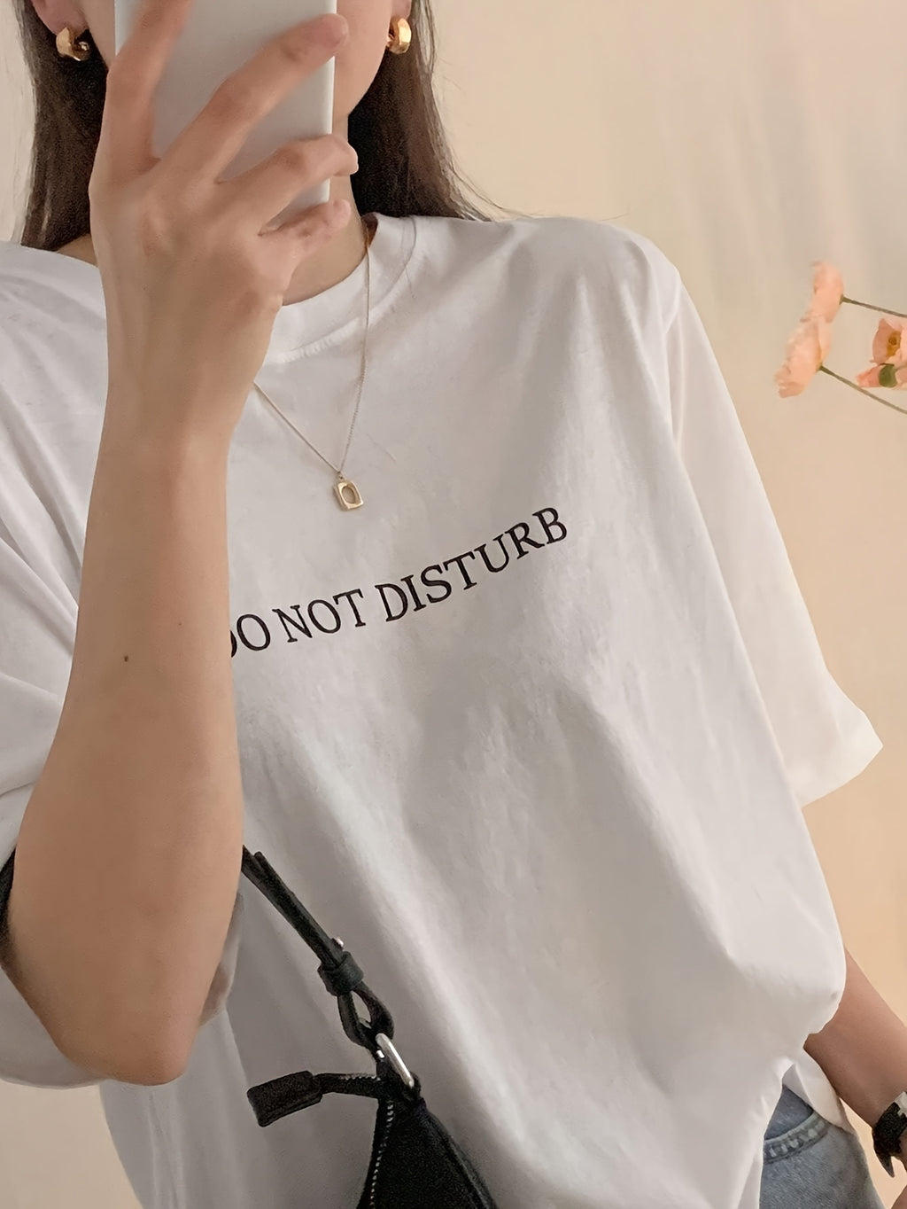 Oversized Round Neck Short Sleeve T-Shirt - Minimalist Loose Fit Casual Blouse, Machine Washable Loose-Fit Top Suitable for Seasons & Casual Attire - Comfortable Basic Wardrobe Staple - White