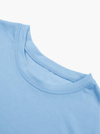 Creative Double-Sided Pattern Print, RELAX HABIBI Fun Slogan Print T-Shirt, Bold Statement, Easy, Summer Men'S Casual Short Sleeve T-Shirt Round Neck Top, Knit Fabric, Fresh And Comfortable - Sky Blue