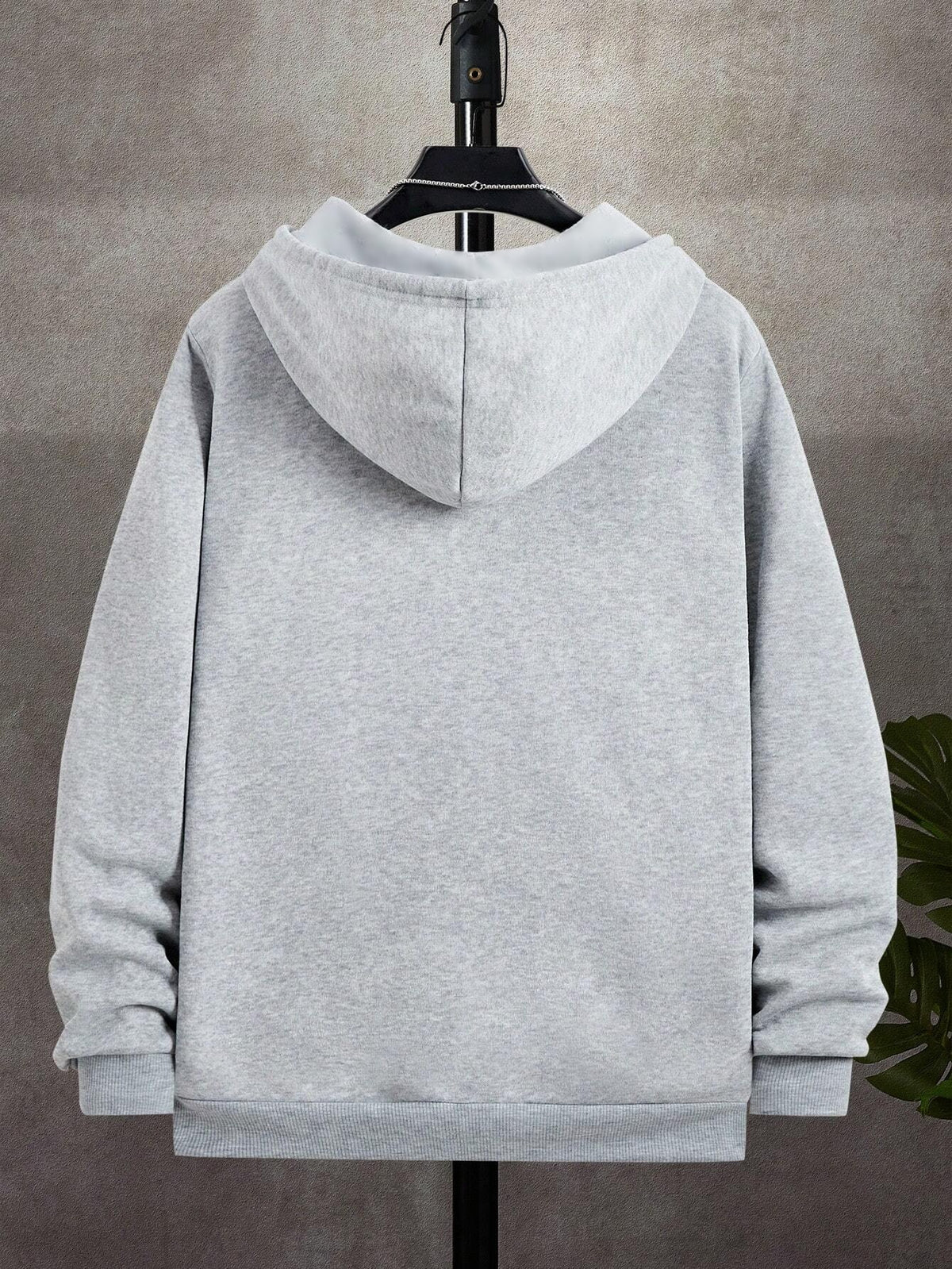 95% Polyester 5% Spandex, Men's Casual Pocket Zipper Drawstring Hooded Sweatshirt, Chest Placement Patch Embroidery, 240g Global All-Season Base Layer, Factory-Made for Men's Comfort, High Quality, High Fit Rate, Casual Sportswear - Light Grey