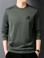 Minimalist Urban Crewneck Sweatshirt for Portable Daily Commuting - Green