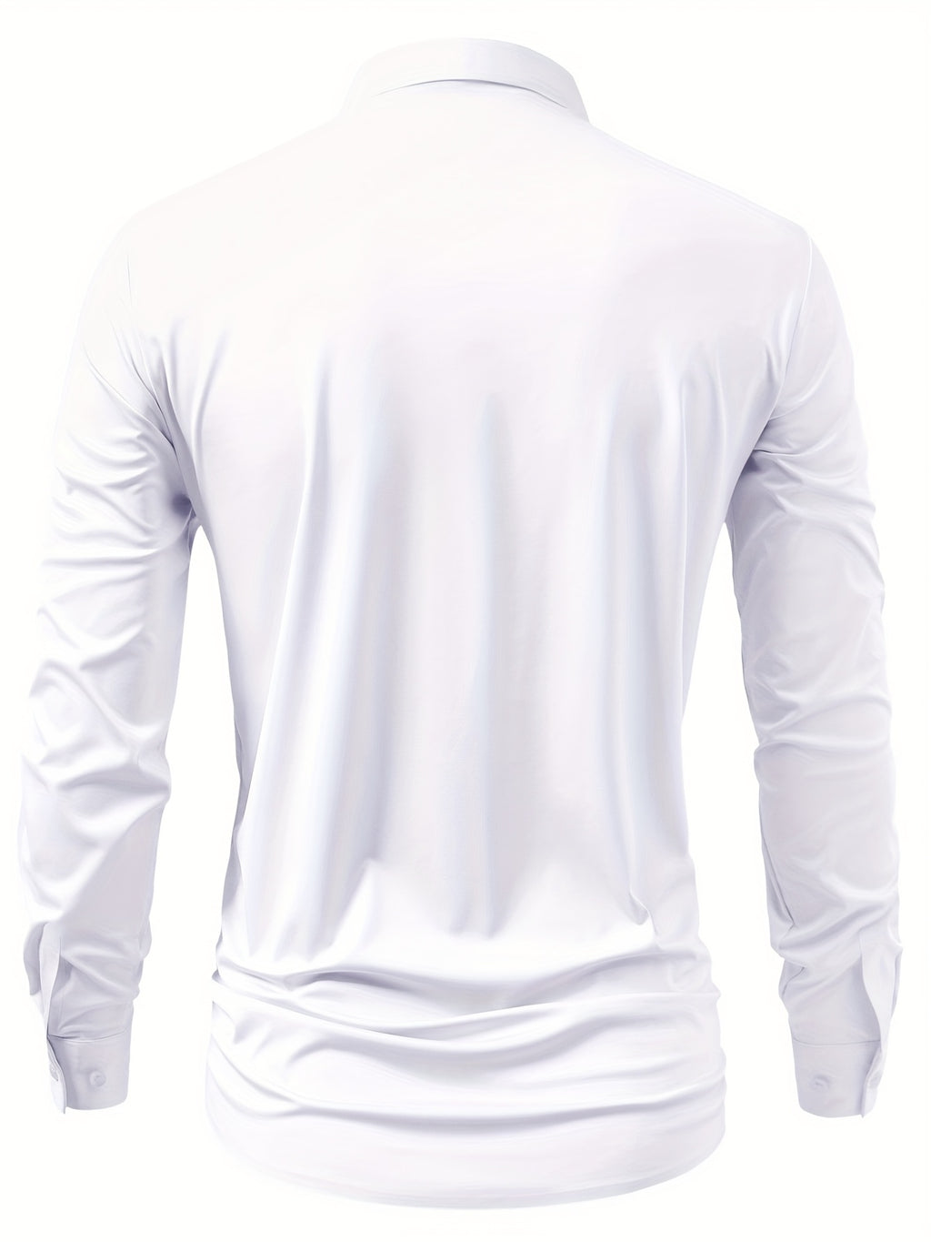 2pcs Set of Seamless Pressure Adhesive High-Elasticity Non-Iron Men'S Dress Shirt Long Sleeve Business Casual Formal Top, Material 88% Polyester 12% Spandex, Fabric Weight 160G, Casual - Black+White