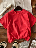 Graphic Print T-shirt, Short Sleeve Crew Neck Casual Top for Summer & Spring, Women's Clothing - Red
