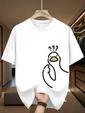 2026 New Popular Men'S Outdoor Casual Breathable Quick-Dry Sweat-Wicking High-Quality Printed Round-Neck Slightly Elastic T-Shirt, Loose Fit, Easy Care, Versatile Top - White