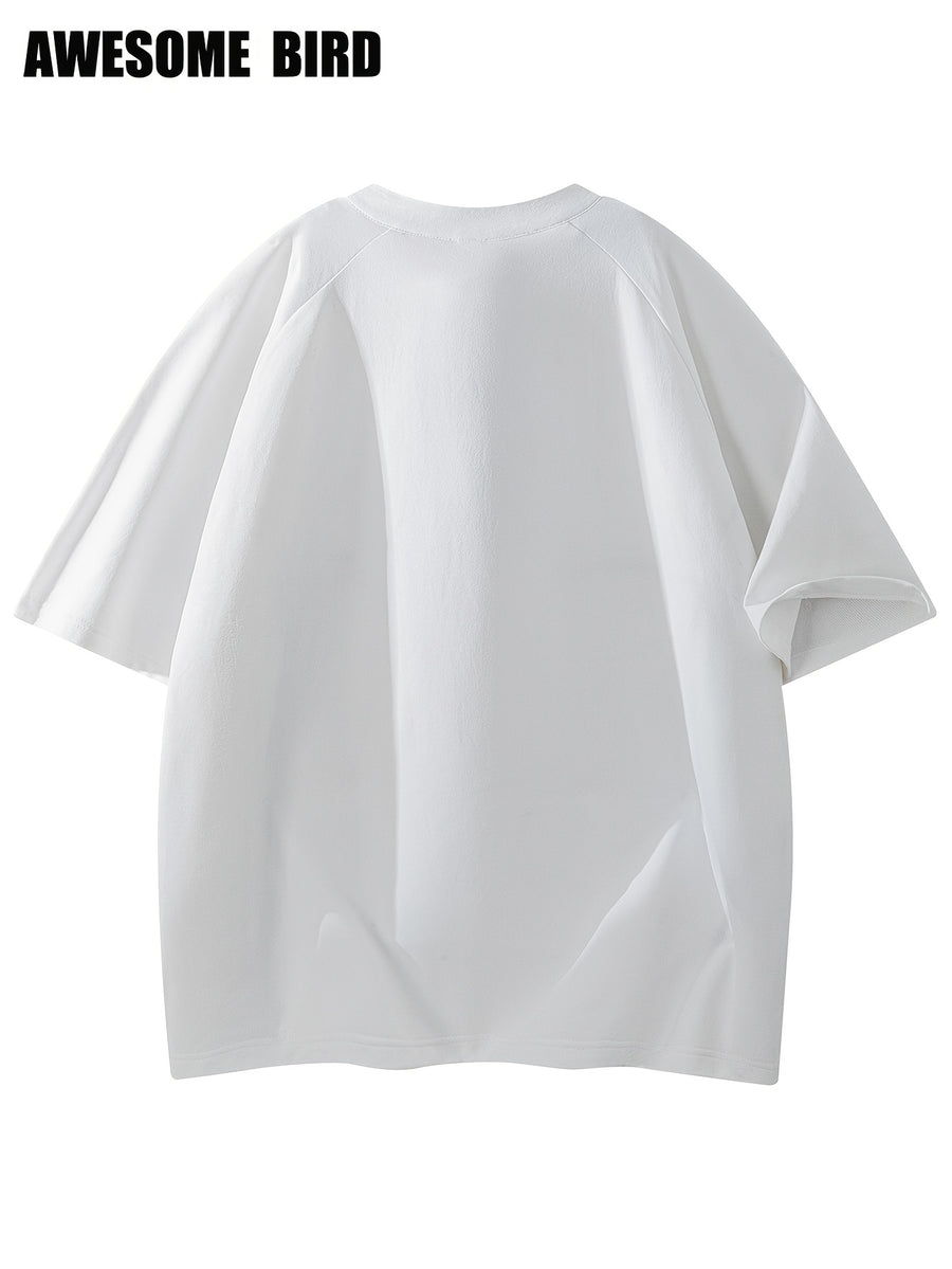 American Summer Couple Lightweight Quick-Drying Color-Blocking Half-Zip Raglan Sleeve Sports Short-Sleeved T-Shirt Men'S Training - White