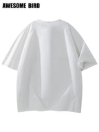American Summer Couple Lightweight Quick-Drying Color-Blocking Half-Zip Raglan Sleeve Sports Short-Sleeved T-Shirt Men'S Training - White