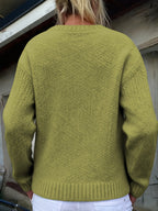 Women'S Thick Needle Sweater, Suitable for Autumn And Winter, Casual Warmth, Elegant And Versatile, Ideal for Holiday Parties. Long-Sleeved Shirt - Olive
